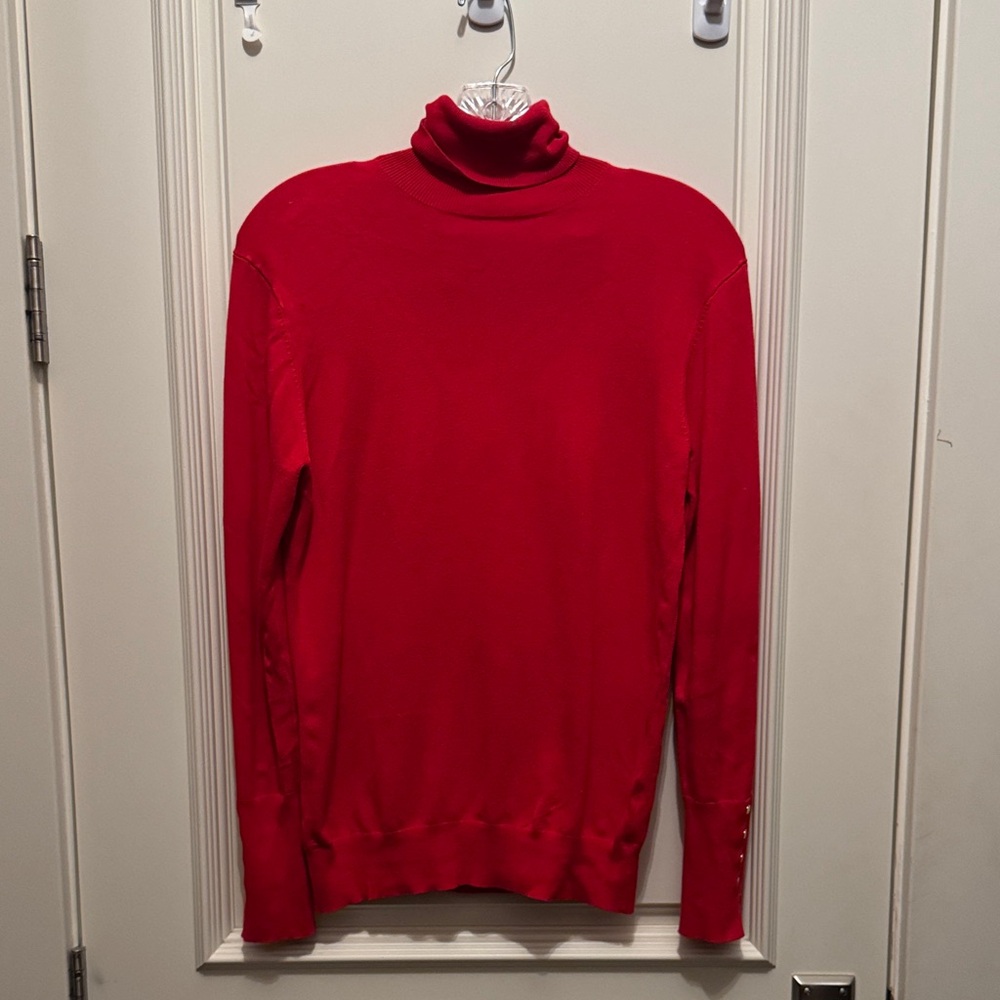 Zara Men's Bold Red Turtleneck Sweater